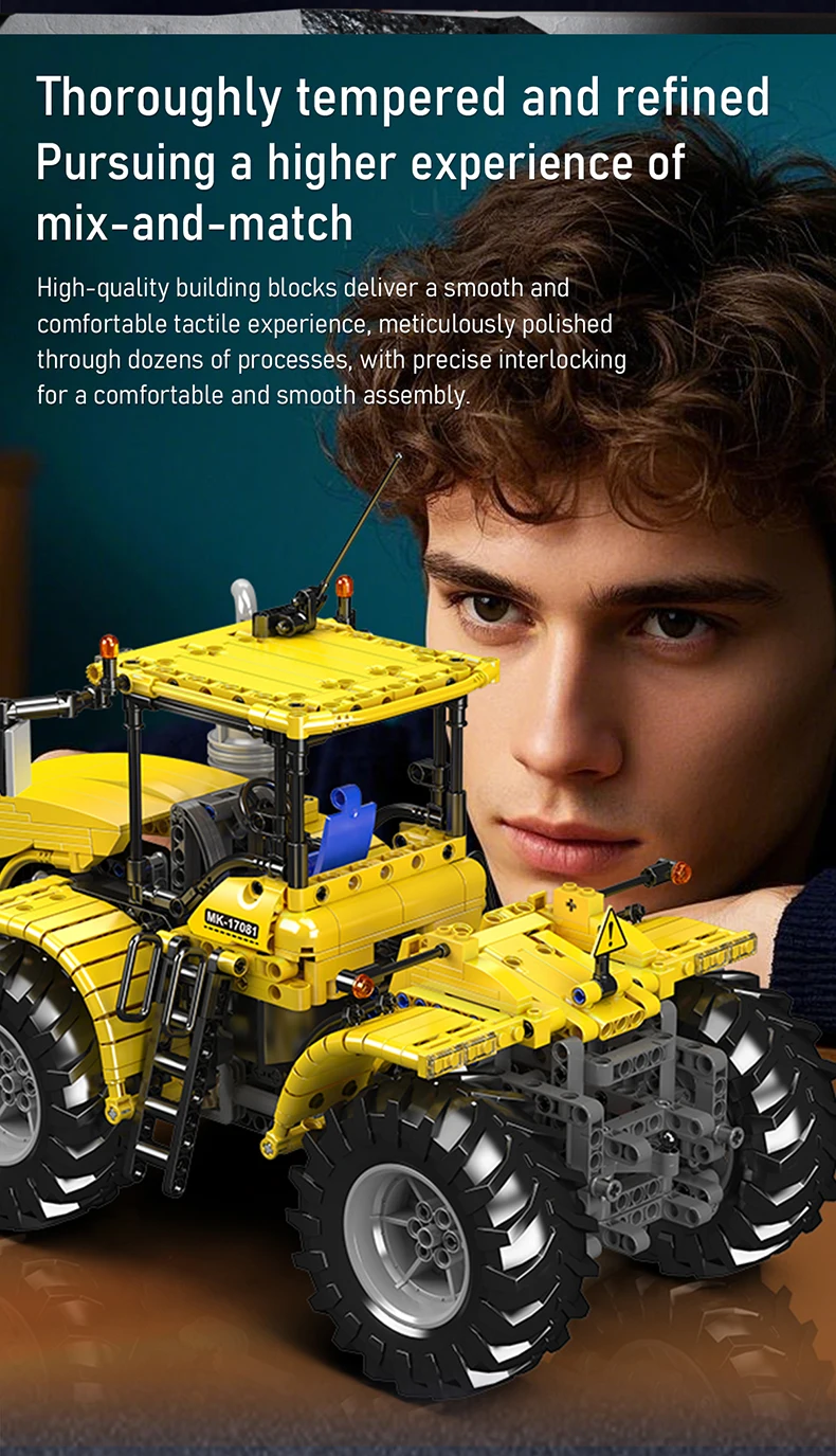 Mould King 17081/17082 Technischer Auto-Baustein, RC Challenger Gelenktraktor, Bausteine, Spielzeug, Weihnachtsgeschenk für Kinder – Detail 5