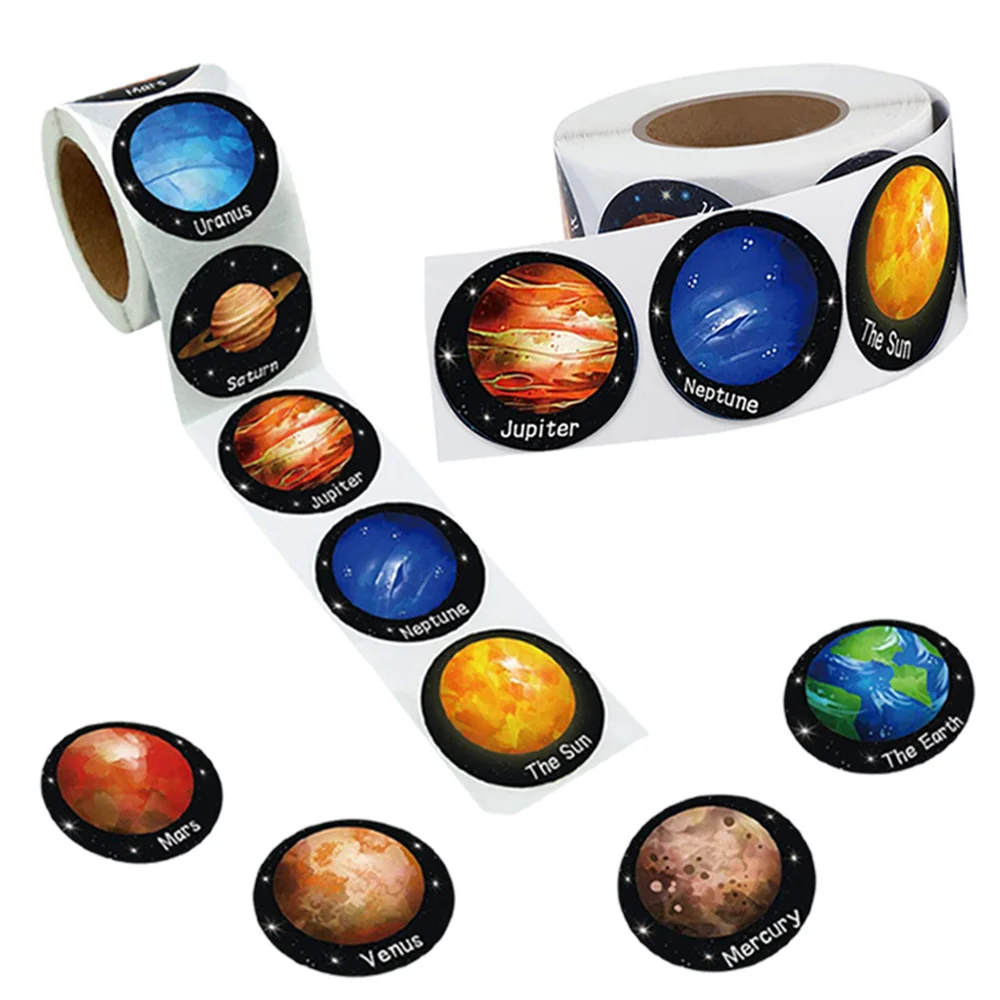 

500 Pcs Solar System Sticker Space Designs Motivational Stickers Kids Realistic Planet Outer Space Educational Candy Bag Decor
