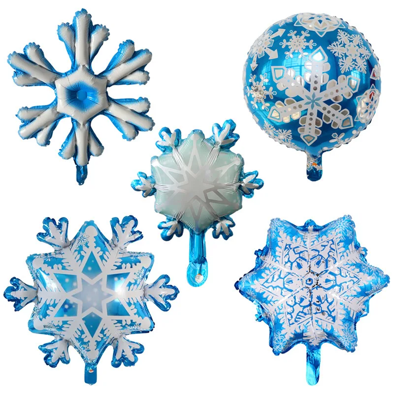 

New Mini Winter Snowflake Aluminum Film Balloon Shape Ice Princess Party Christmas Decoration Wholesale