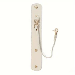 Elegant Vintage Leather Strap with Clasp - Versatile Holder (White)
