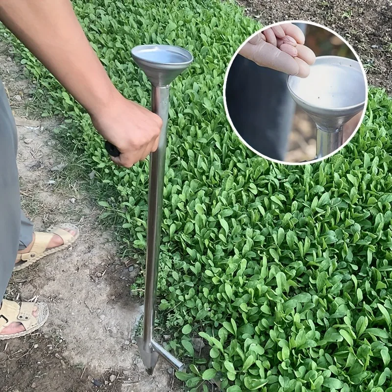 Durable Multifunctional Stainless Steel Handheld Sowing Tool for Easy Sowing and Fertilizing Fruit and Vegetable Seeds