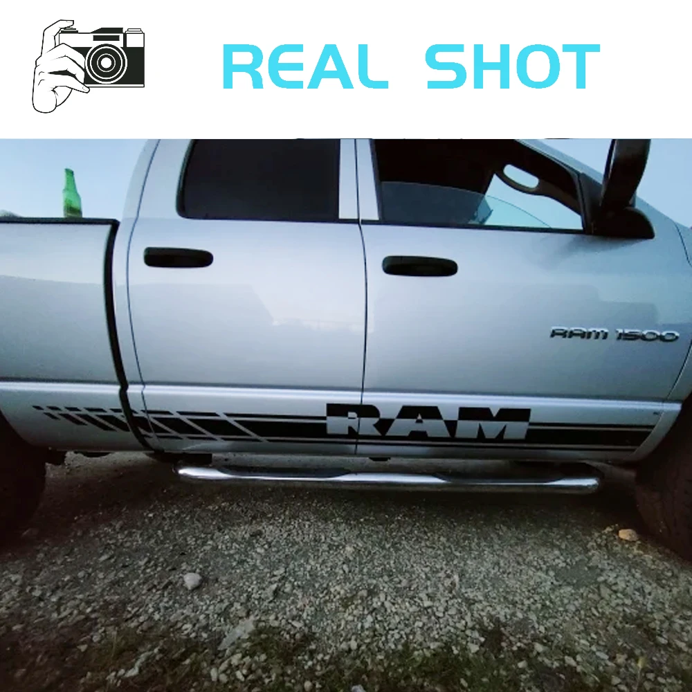 Voor Dodge RAM 1500 2500 3500 Rebel Pickup Deur Side Rok Stickers Truck  Decal Auto Vinyl Decor Decal Auto Tuning accessoires - AliExpress, حجم الصورة 1000x1000