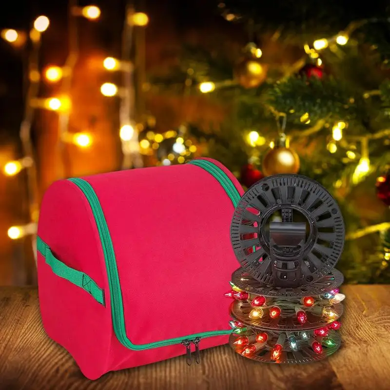 Christmas LED Light Storage Box Oxford Storage Bag For Christmas Decoration Multifunctional Holiday Bag with U-zipper