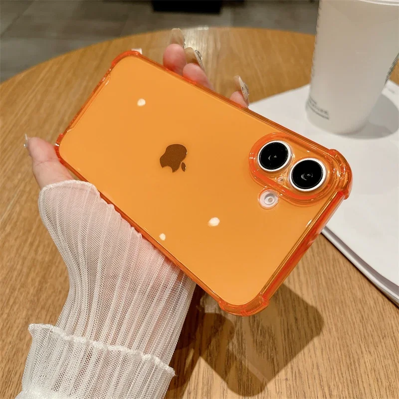 Fluorescent Neon Shockproof Transparent Candy Color Silicone Phone Case