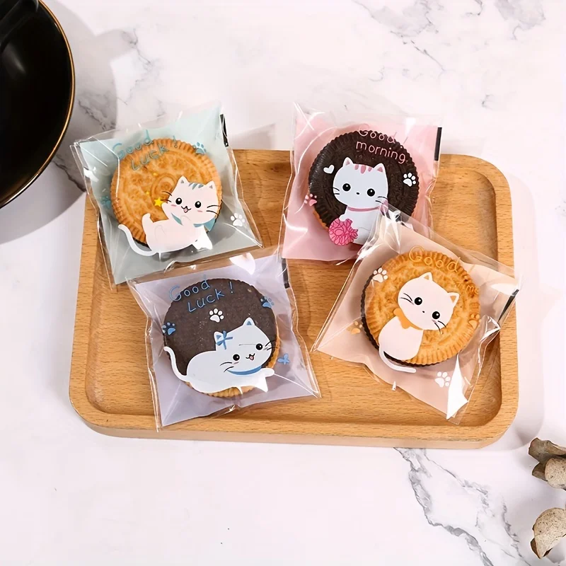 Mini Cartoon Cat Packaging Bag Baking Snack Food