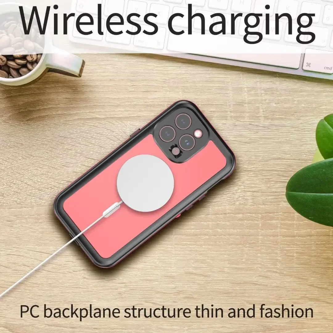 IP68 Waterproof For Macsafe Case For IPhone 15 Pro Max 14 Plus Diving 2M Depth Underwater Swim Outdoor Sports Magnetic Cover
