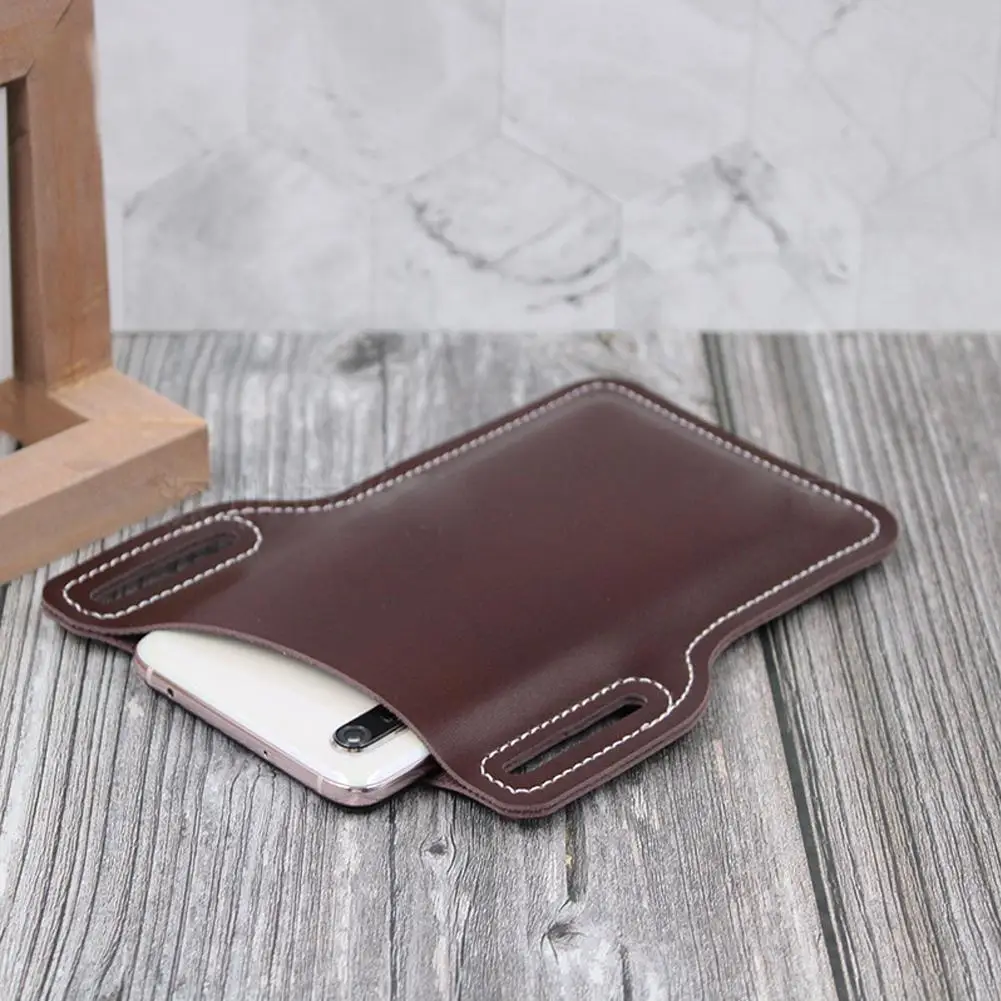 Sac De Ceinture En Cuir Véritable Pour Téléphone Portable - Multifonction (portefeuille, Clés) - Taille ~17 Cm - 7