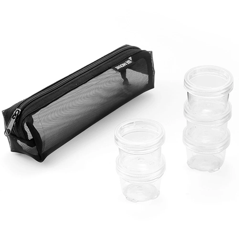 Travel Spice Holder with 5 Clear Seasoning Bottles Seasoning Storage Bag Camping Seasoning Container for Picnic Cooking Barbecue