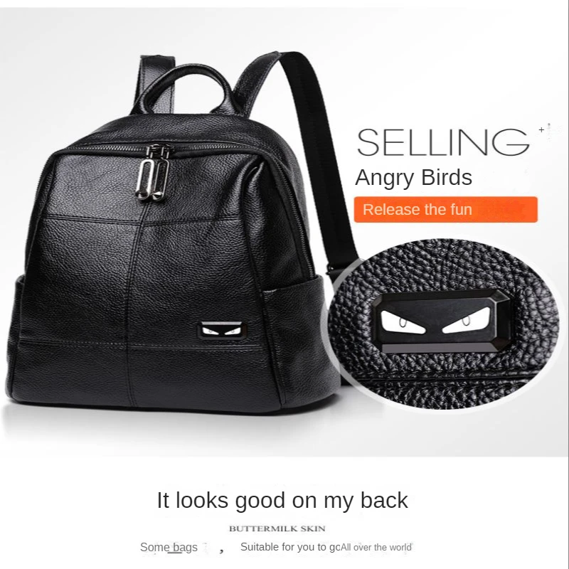 Nolvo Brand Design Luxury High Quality Genuine Leather Backpack for Women Large Capacity IPad Travel Bag Solid Color School Bags