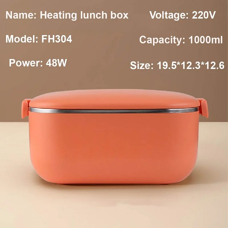 Plug-in 304 Stainless Steel Heated Lunch Box Portable Water-free