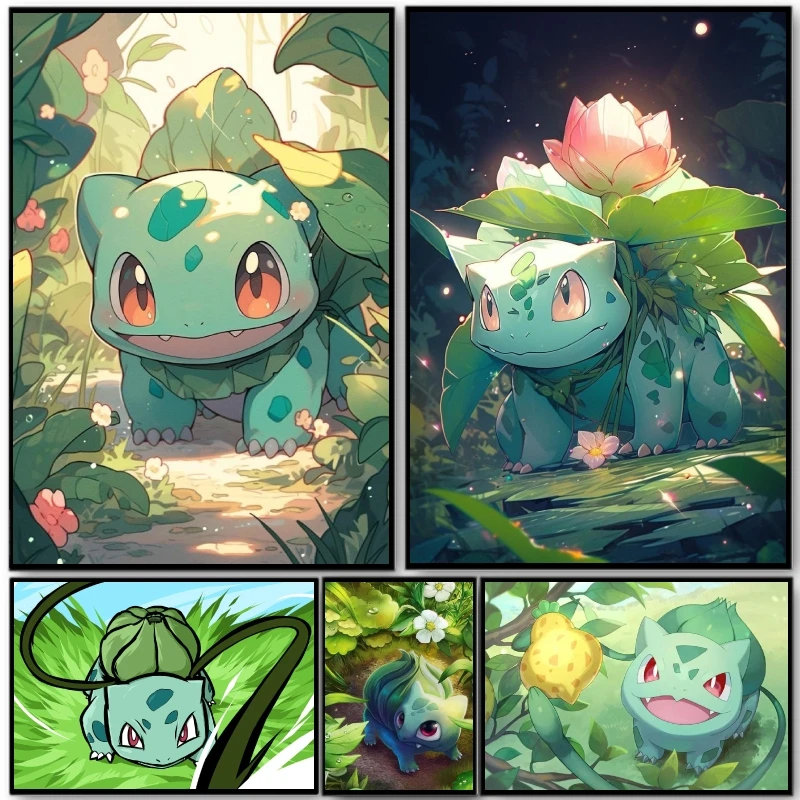 Poster E Pittura Pokemon Bulbasaur Hd Print Art Prints Cuadros Best Gift Decor Regali Decorativi Kid Action Figures Classic