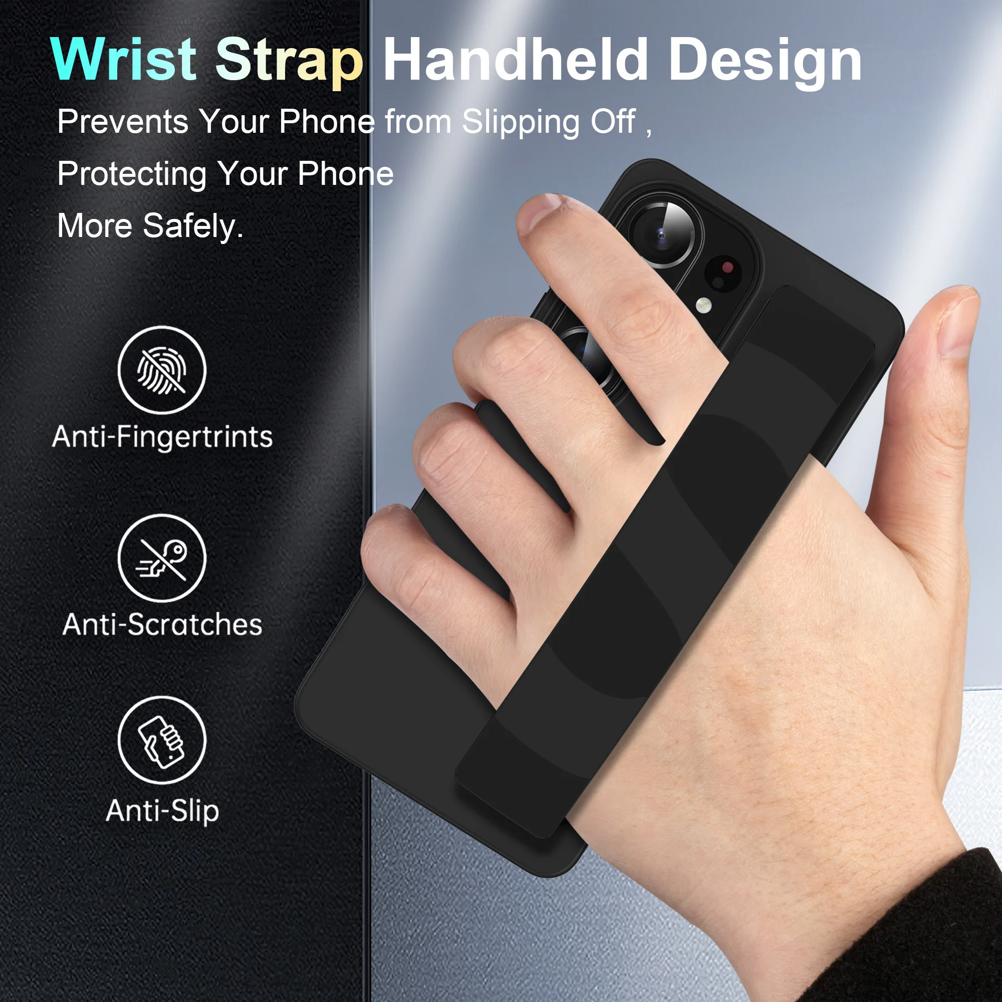 Hautfreundliche, robuste Armbandhülle mit elastischem Handgelenksband für Samsung Galaxy S23 S24 S25 Edge S26 Ultra Plus, stoßfeste Schutzhülle