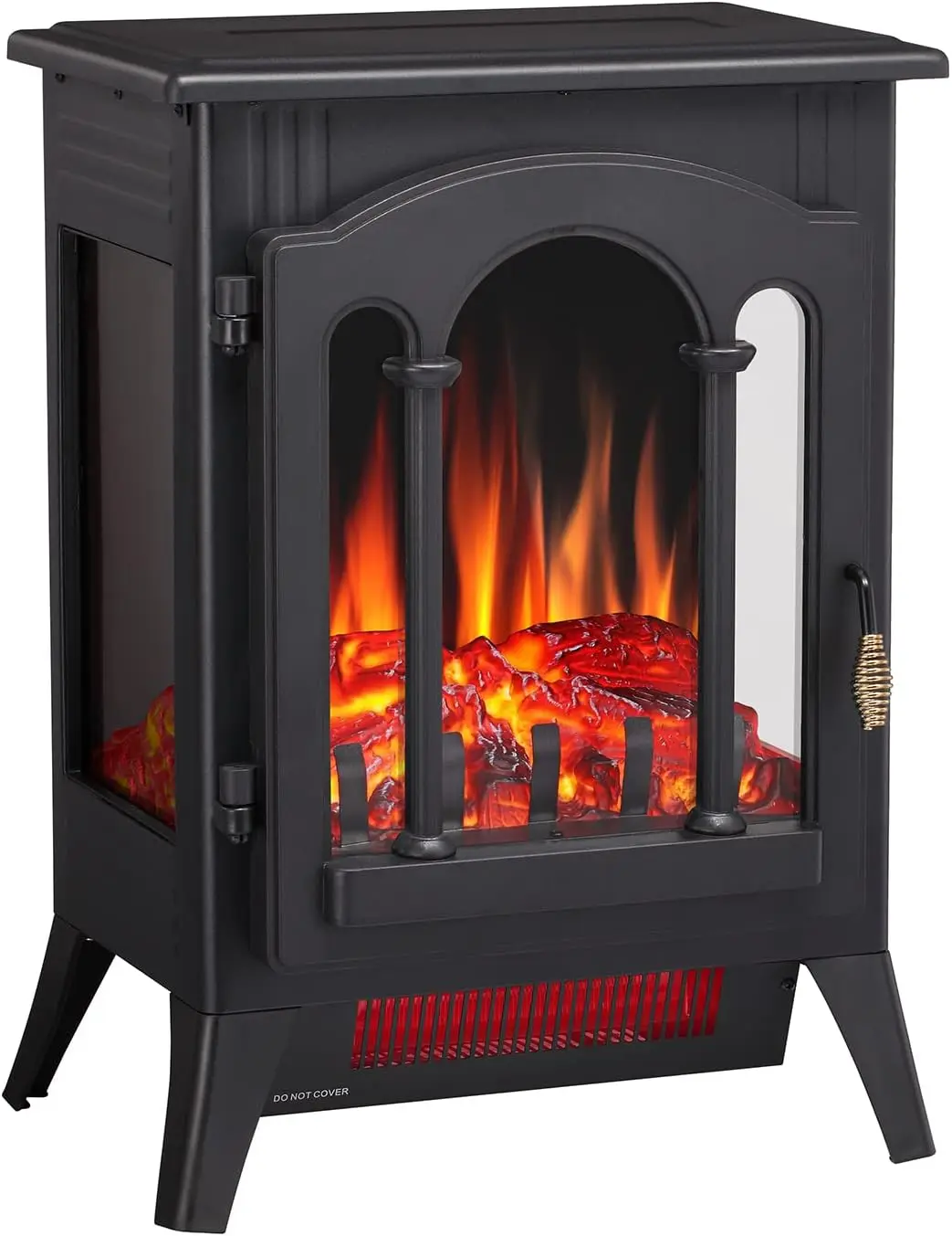 

Fireplace Heater, Freestanding Stove Heater with Realistic Flame - ETL Certified - Overheating Protection Small Spaces Heater -