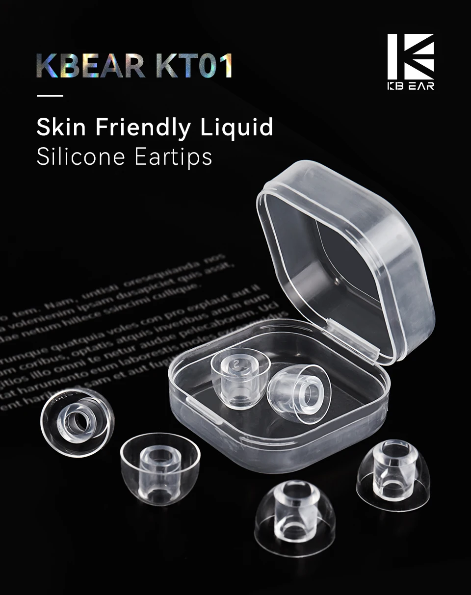 KBEAR KT01 Flüssigsilikon-Ohrstöpsel S/M/L Universelle hautfreundliche Silikon-Ohrstöpsel Ersatz-Ohrhörer für TRN KZ EDX ZS12 PRO X – Detail 1