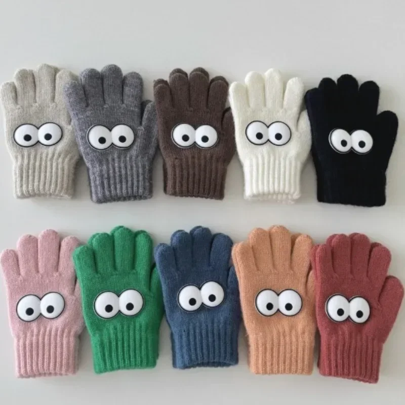 3 Paia Di Guanti Invernali In Maglia Per Bambini - Morbidi, Elastici, Caldi E Foderati In Peluche, Design A 5 Dita Per Giocare All'Aperto (Bici, Corsa, Pupazzi Di Neve)