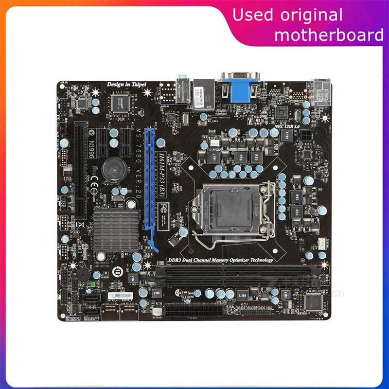 

For Intel H61 H61M-P33(B3) Used LGA 1155 Computer USB2.0 SATA2 Motherboard DDR3 16G Desktop Mainboard