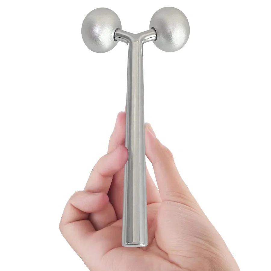 

Zinc Alloy/Aluminum Y-Shaped Handheld Facial Massage Relaxation Tool Roller Beauty Facial Massager Body Wand Device