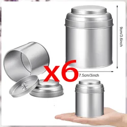Airtight Double - Lid Tea Storage Canister for Loose Tea, Coffee, and Sugar (Silver)