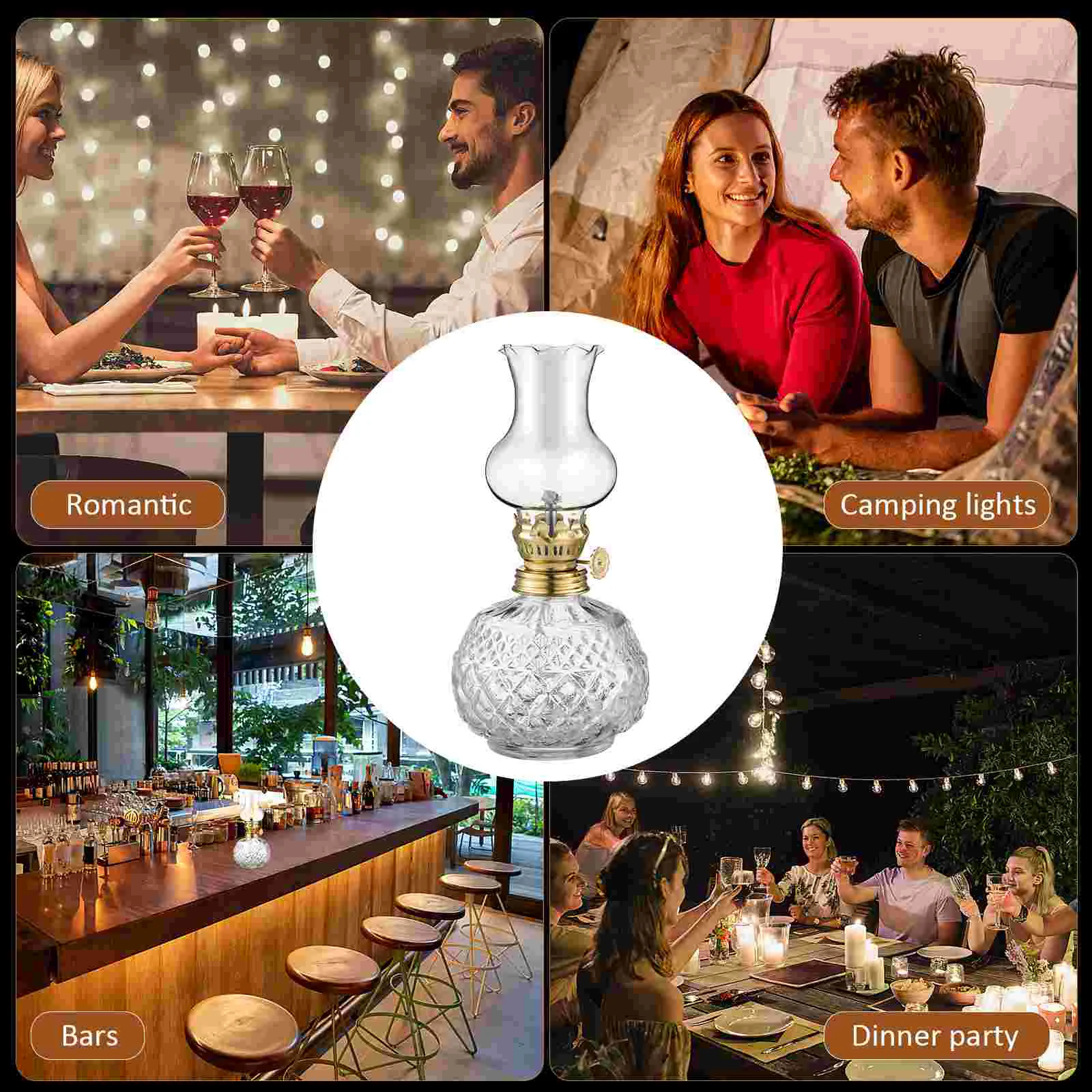 Oil Lamp Indoor Kerosene Glass Vintage Oil-burning Lantern Retro Table Goblincore Room Decor Ir