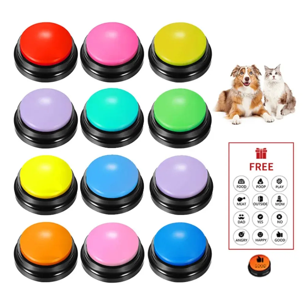 

Recording Button Pet Educational Toy Cat Dog Button Communication Interactive Pet Training Buzzer Can Record Button Smart Toy
