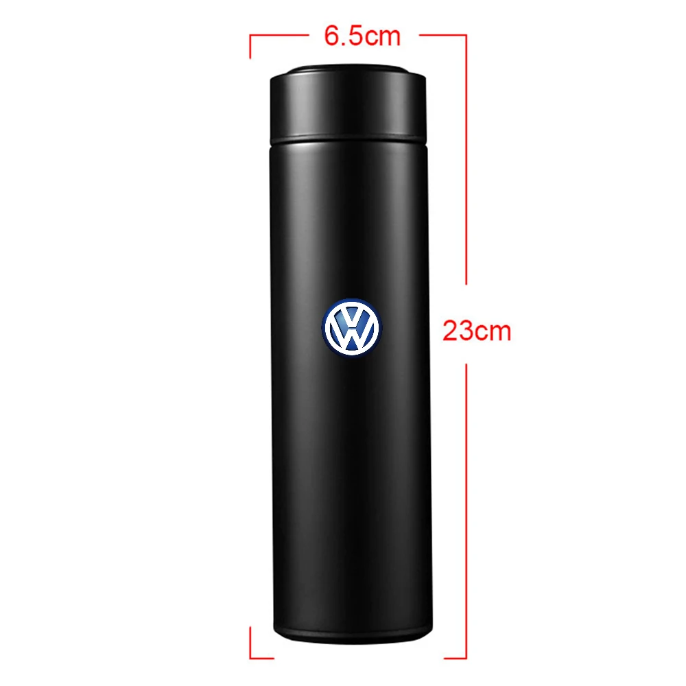 온도 표시 기능이 있는 보온병 스마트 컵 VW Rline 폴로 밸브 액세서리용 304 스테인레스 스틸 절연 진공 컵