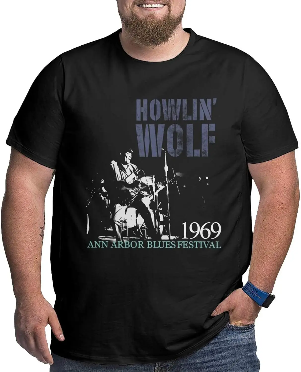 

Футболка Howlin Wolf Мужская с круглым вырезом, Повседневная рубашка с коротким рукавом, большие размеры, на лето