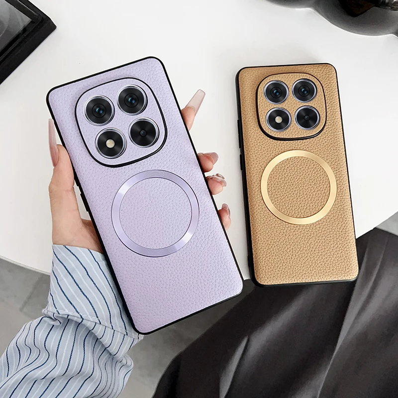 Magnetic PU Leather Lichee Pattern + PC Anti-slip Ultra Thin Phone Case