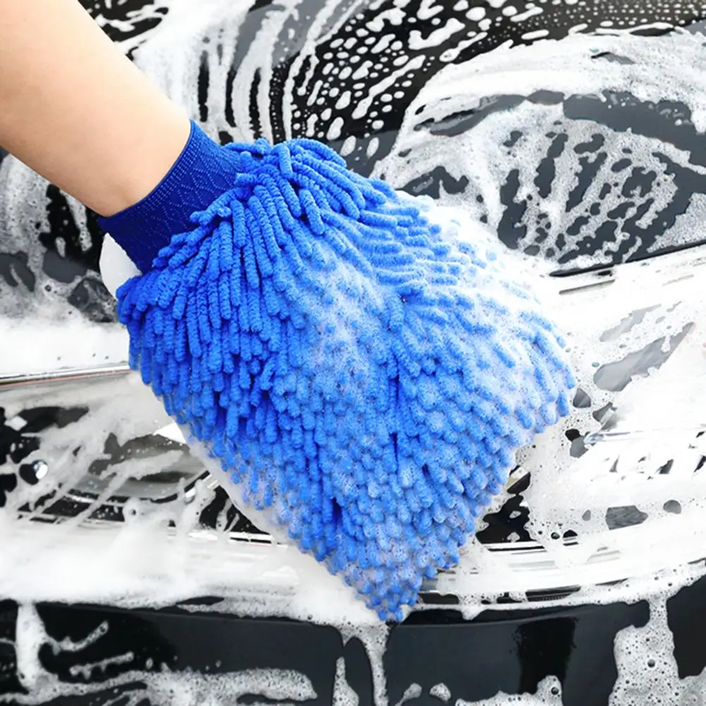 

Chenille Car Wash Gloves Double-sided Chenille Microfiber Car Wash Mitt with Strong Water Absorption Scratch-free for Thickened