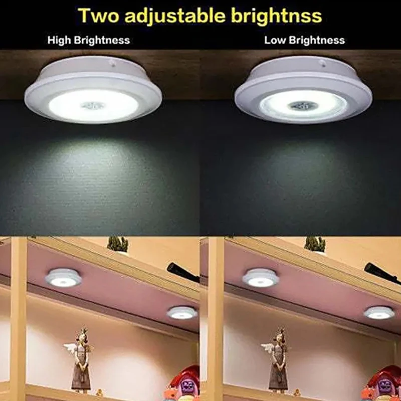 LED Cabinet Light 3W Smart COB Under Cabinet Mini Wireless Remote Control Dimmable Wardrobe Night Lamp for Bedroom Kitchen