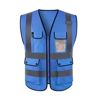 Blue Reflective Safety Vest with Pockets