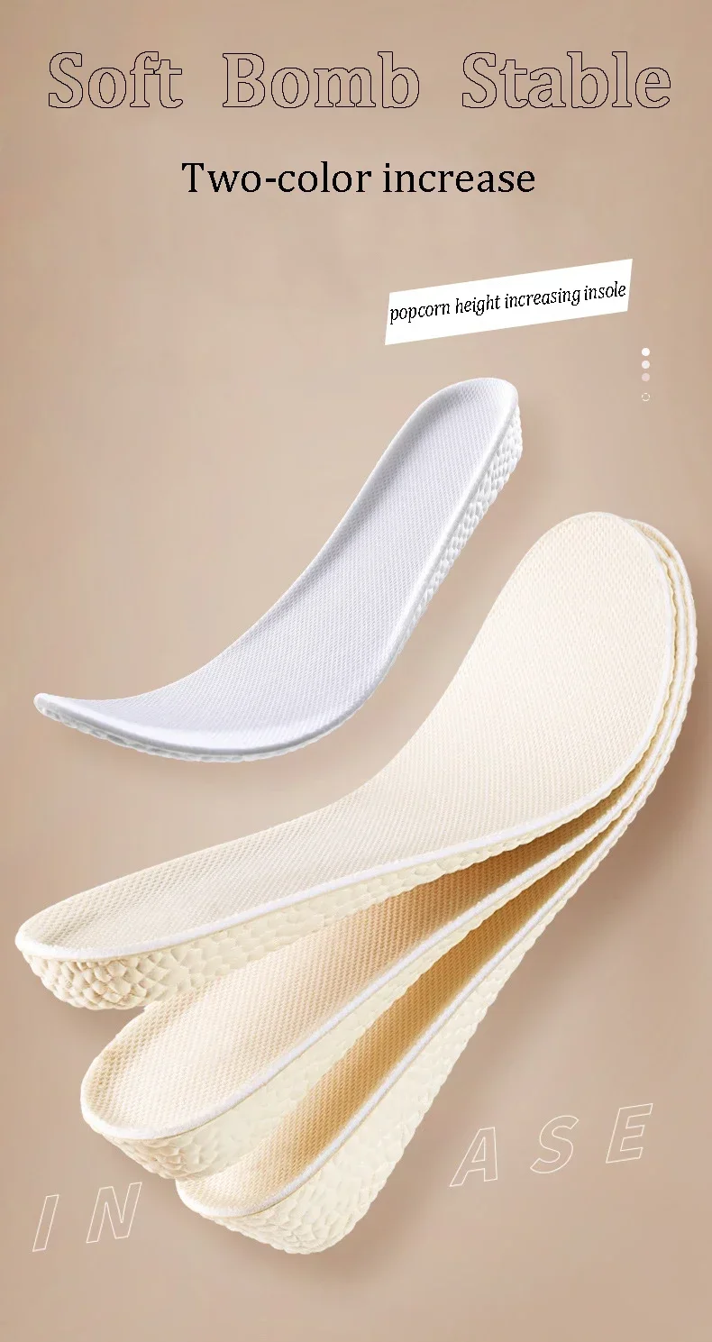 Boost Stoßdämpfung Sportschuhe Einlegesohle für Füße Höhe Erhöhen Einlegesohlen Männer Frauen 1,5 cm/2,5 cm/3,5 cm Wachsende Schuh Pads 1 Paar – Detail 1