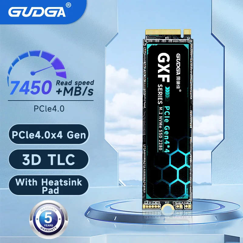 Gudga Ssd Pcie 4.0 Nvme M2 Ssd 7000 Mb/S 4Tb 2Tb 1Tb 512Gb M.2 Unità A Stato Solido M2 2280 Ssd Interno Per Laptop Desktop Ps5