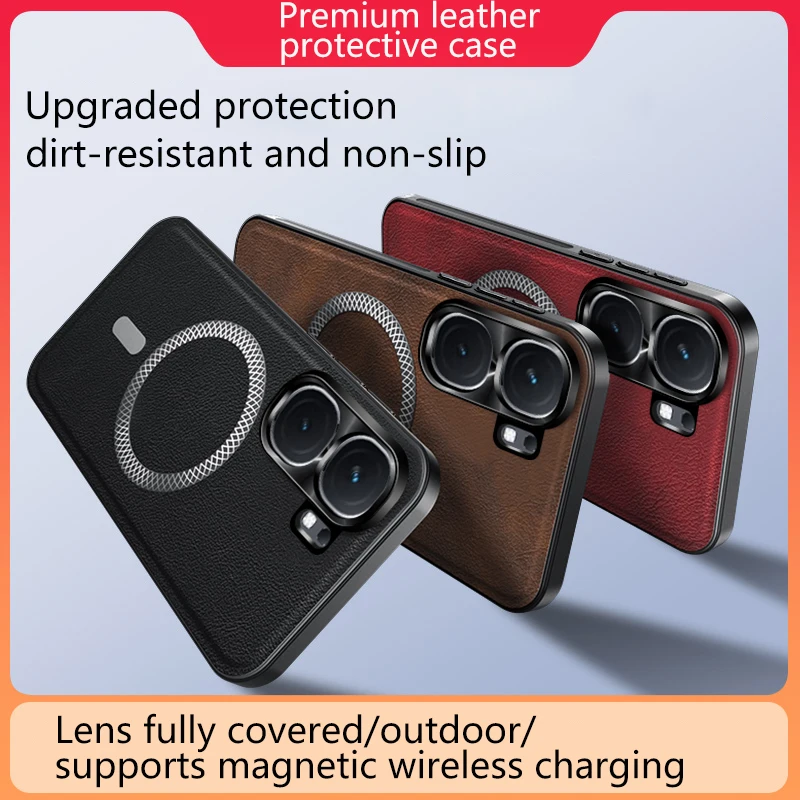 Leather Full-Cover Magnetic Waterproof Shockproof Fingerprint Phone Case