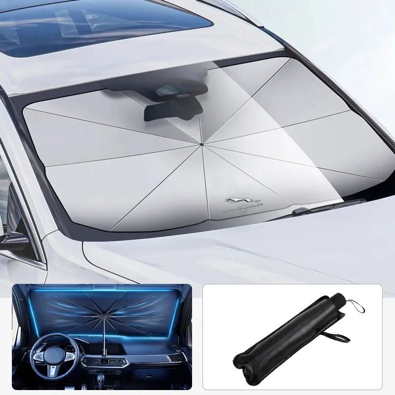 Car Foldable Sun Windshield Block Heat Sun Shade Umbrella For Jaguar E-PACE F-PACE F-TYPE I-PACE XE XF XK XJR XJ XEL XFL XKR XK