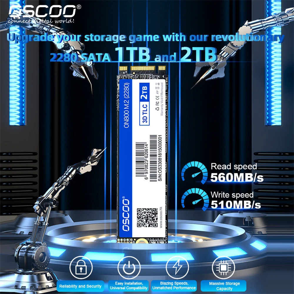 Oscoo M.2 Sata Ssd 128Gb 256Gb 512Gb 1Tb Hdd M2 Ngff Ssd M.2 2280 Hdd Disco Duro Per Computer Portatile
