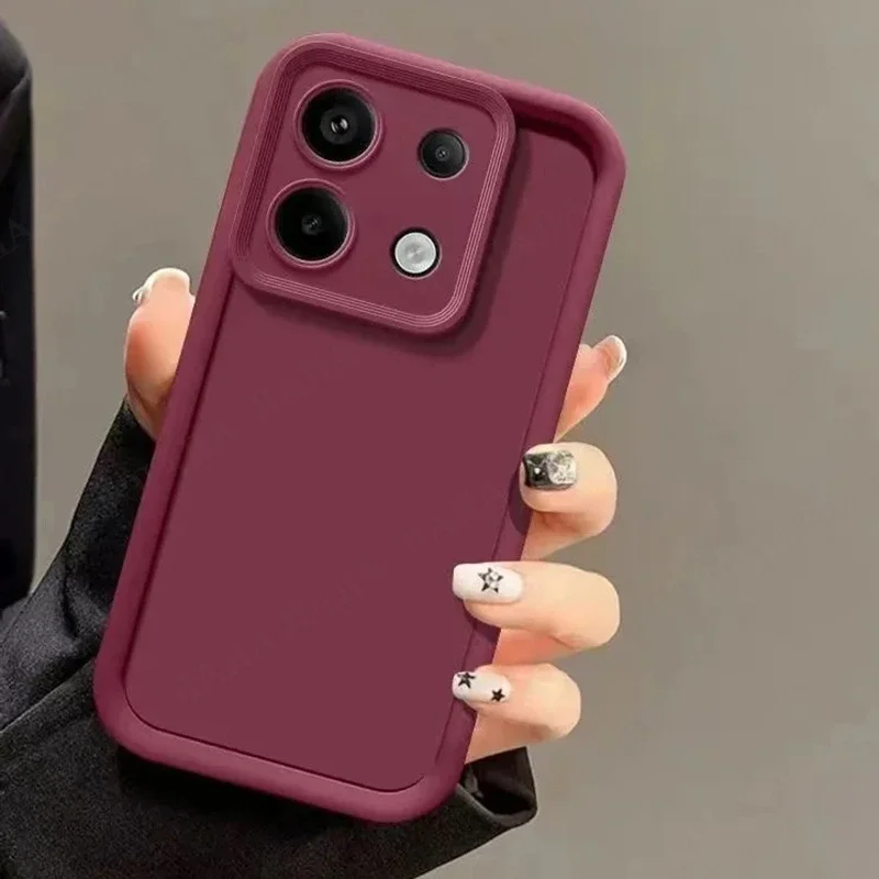 

2024 Hot New Solid Color Camera Lens Silicone Case For Xiaomi Redmi Note 13 Pro Plus Pro+ 4G 5G Back Cover