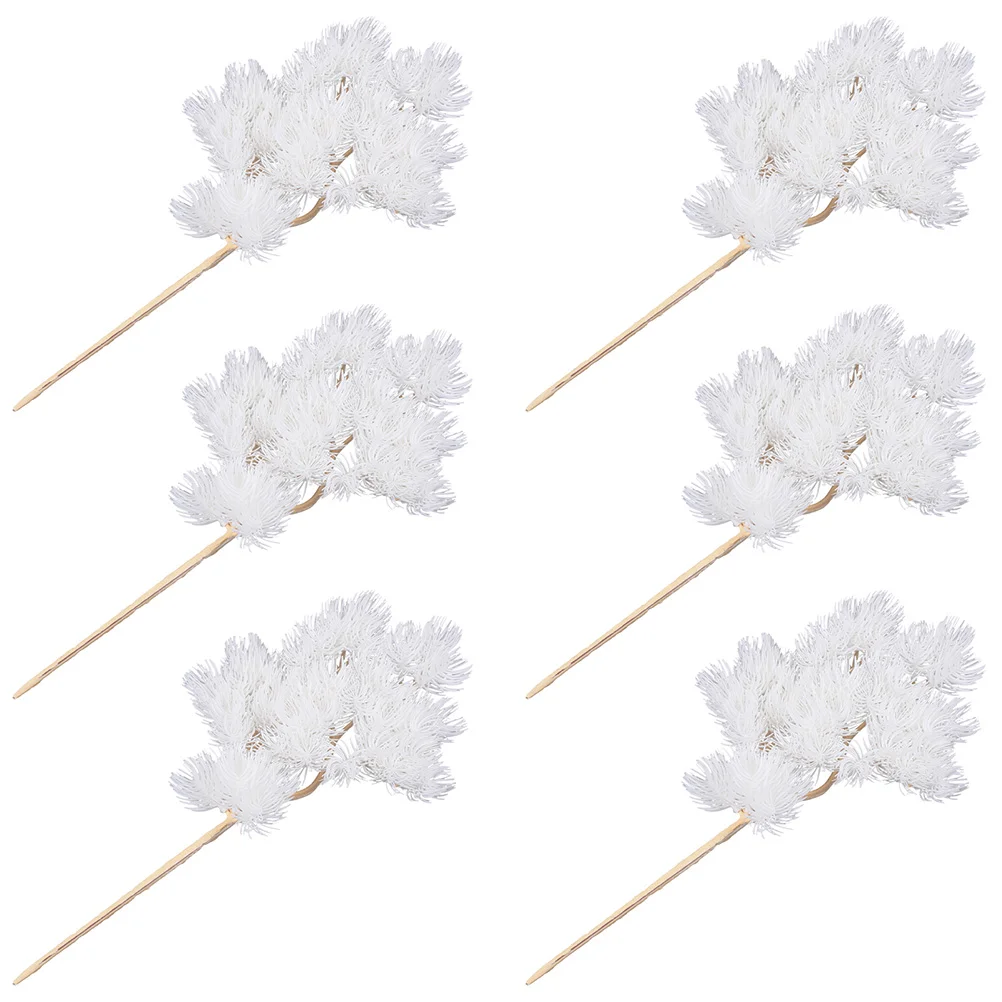 

6 Pcs Simulated Plant Thuja Pine Branches Landscape Decoration Faux Plants Pick Fake Picks Leaves Decorative Simulation Plastic