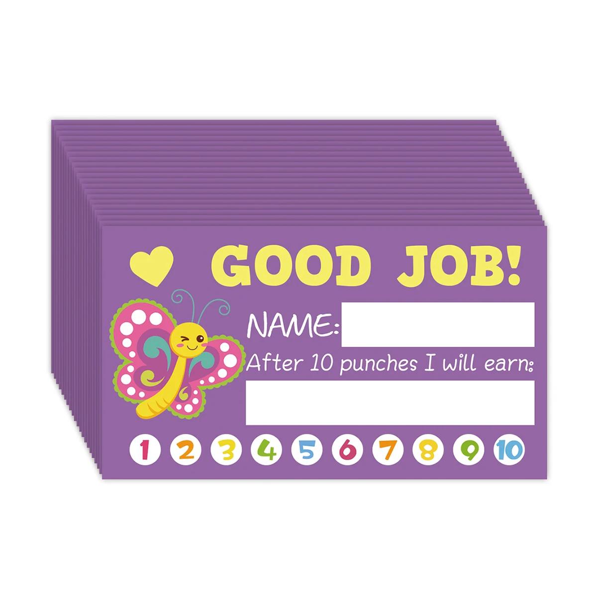 كارتون مكافأة حافز لكمة بطاقات ، مناسبة للأطفال ،...