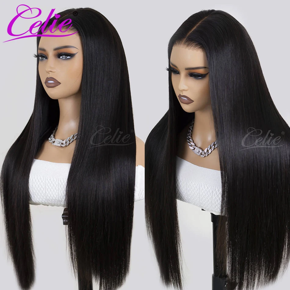 Celie Pre-bleached Bone Straight HD Lace Closure Wig 6&times;5 Pre-cut Lace Wear&Go Glueless Wig 200% 250% Pre Plucked Human Hair Wigs