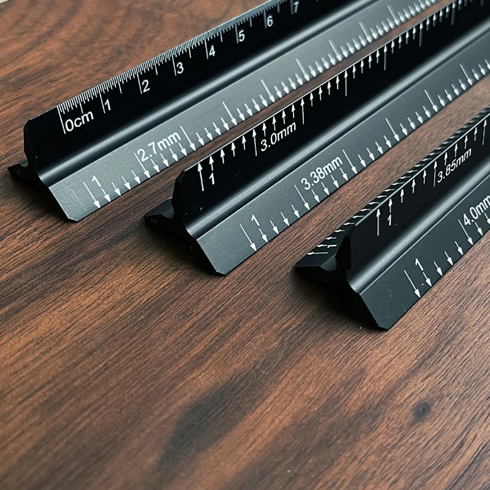 BOWEN Triangular Ruler Aluminium Alloy Professional Leather Chopping Distance Ruler DIY Handmade Leathercraft Auxiliary Tools