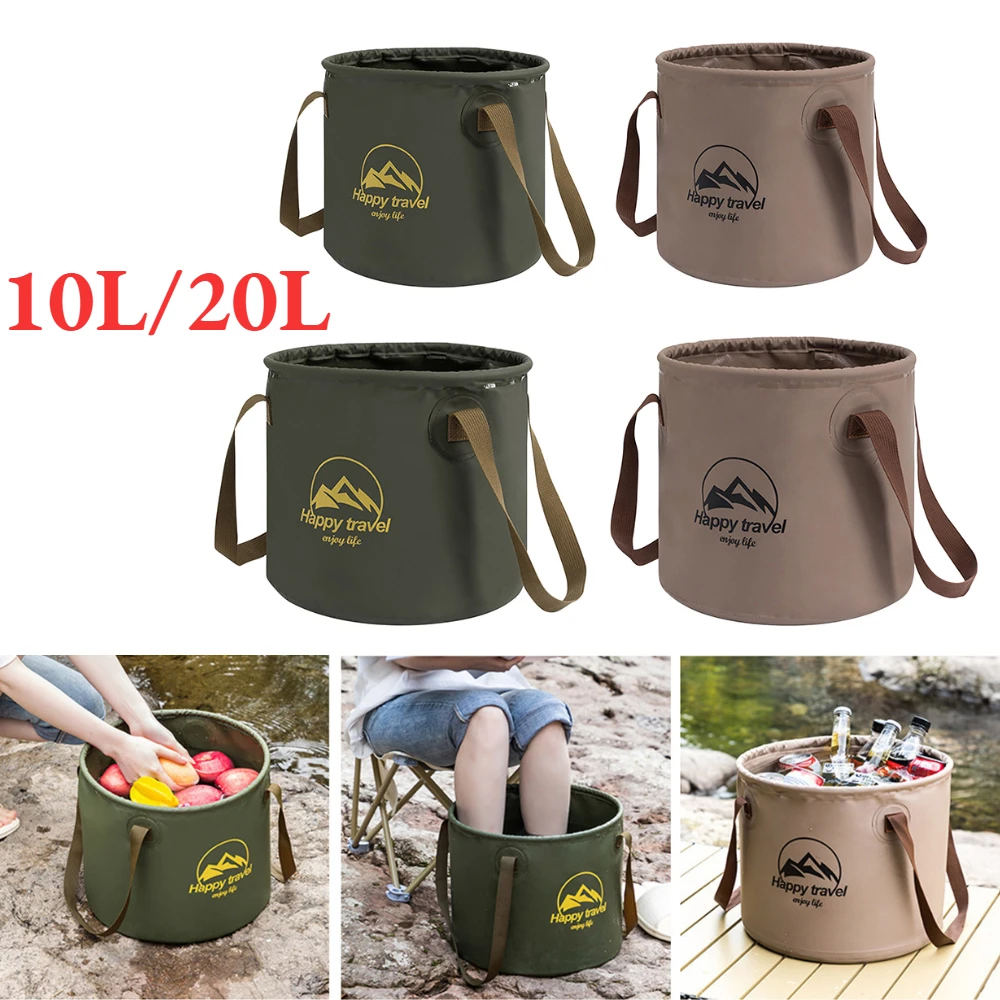 Collapsible Bucket with Handle Portable Travel Foldable Basin