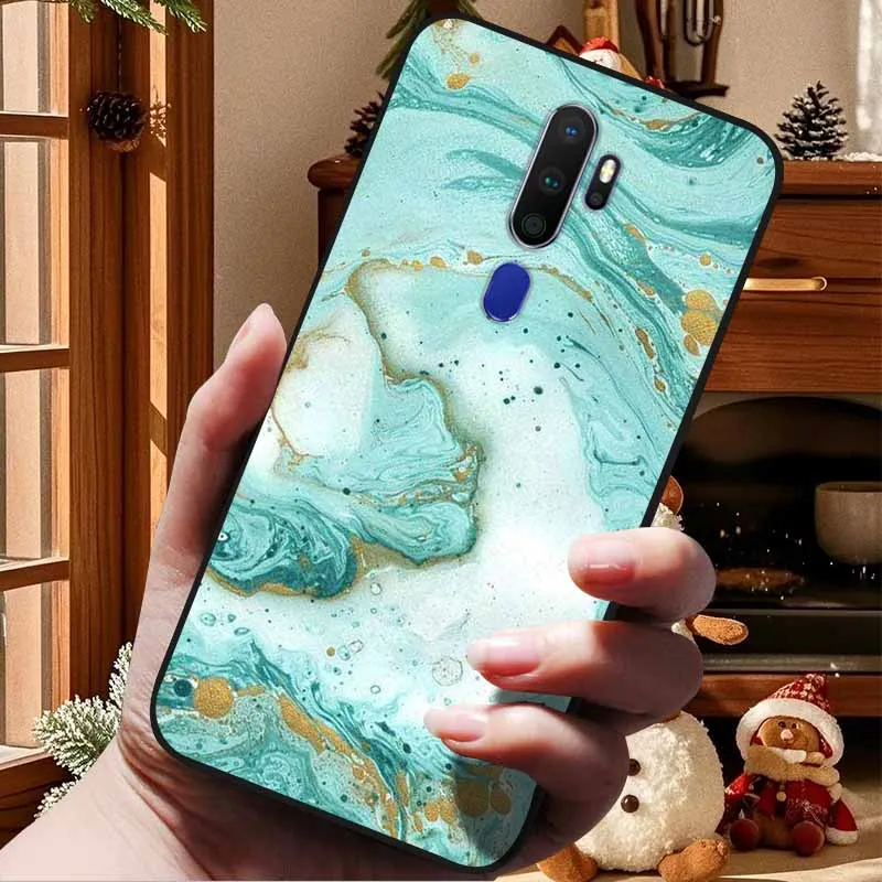 Elegant Marble Soft TPU Silicone Phone Case - Stylish Bumper Cover with Cat Design
