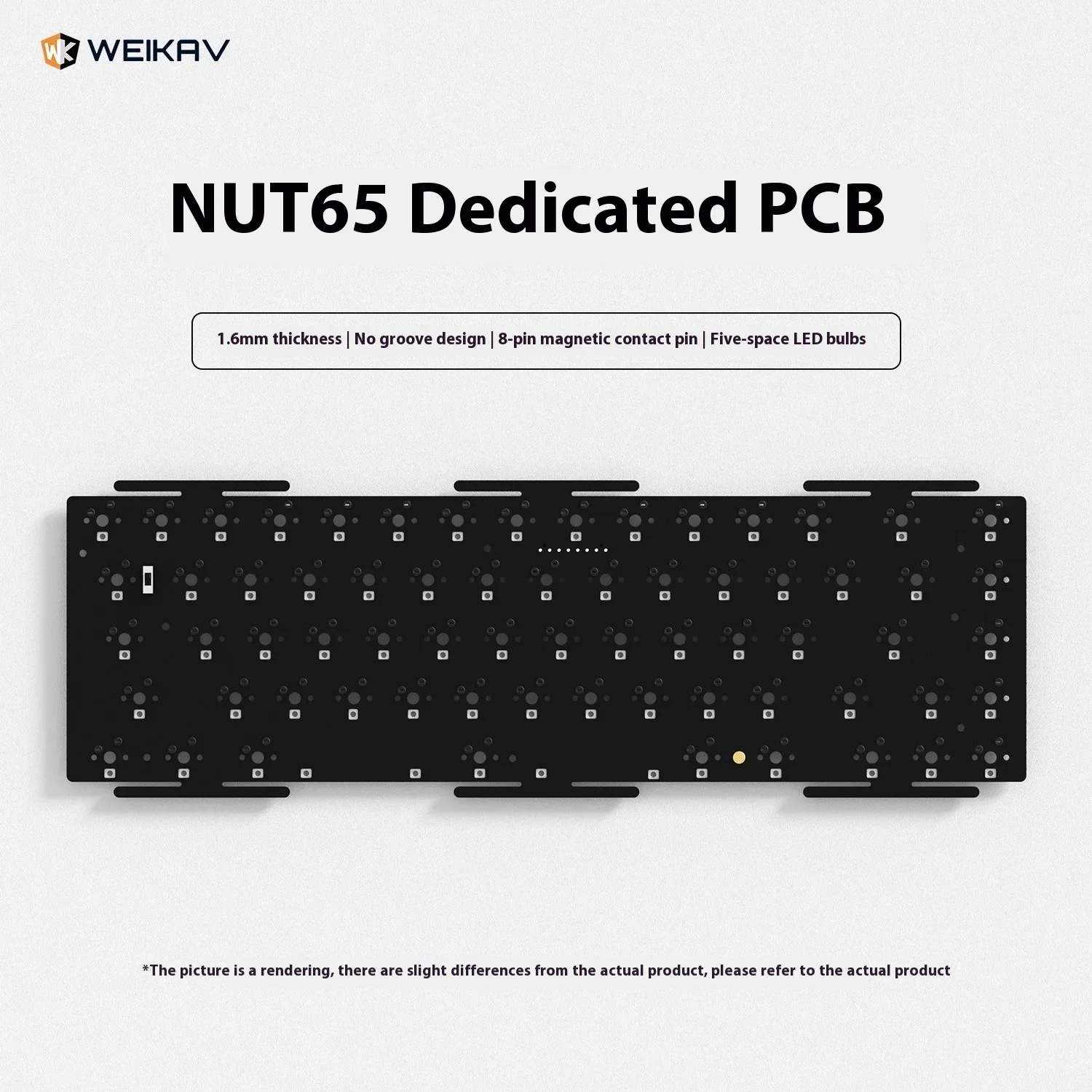 Weikav NUT65 キーボード PCB 1.6 ミリメートル PCBA 非スロット RGB