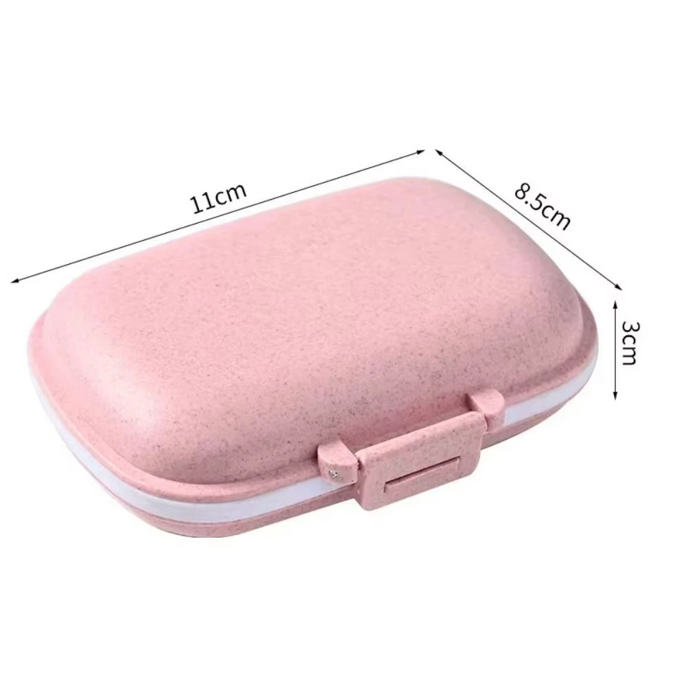 Portable 8-Grid Mini Pill Box Sealed and Moisture-Proof Essential Small Medicine Box For Business Trip Multiple Colors Available