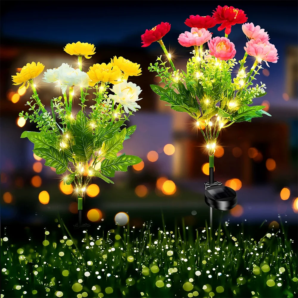 Solar Lotus Flower Outdoor Garden Light - Decorative Lawn Lamp for Yard, Patio, Parties, Weddings, and Holidays