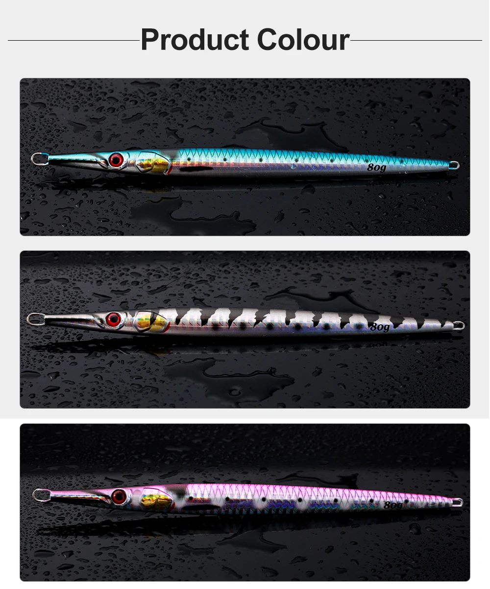 JIGGINGPRO Vertikale Nadel Metall Jigs Salzwasser Shore Schnell Sinkende Jigging Köder 40g 60g 80g 100g 150g Angeln Köder – Detail 7