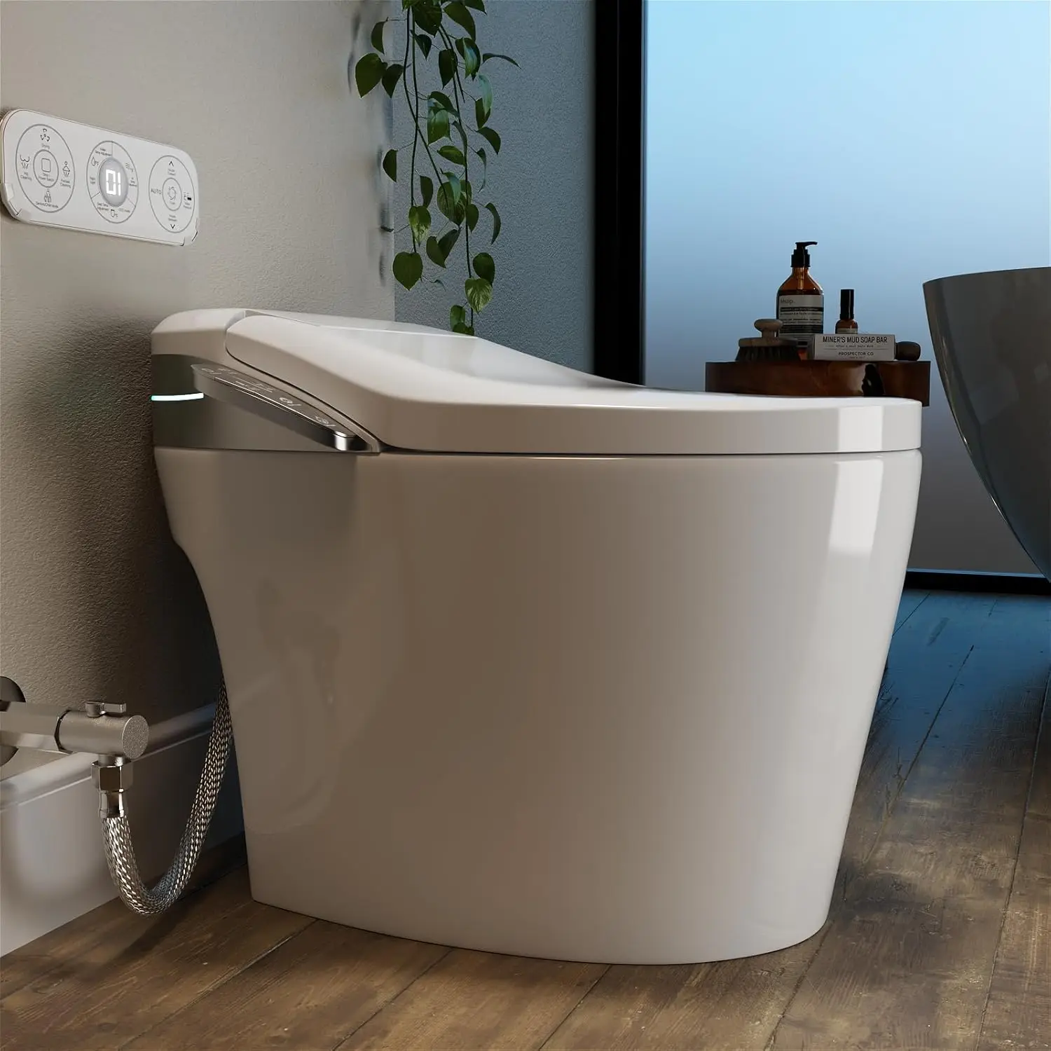 Smart Toilet with Fully Functions,Microwave and Infrared Dual Touch-Free mode for Lid Opening and Closing 2