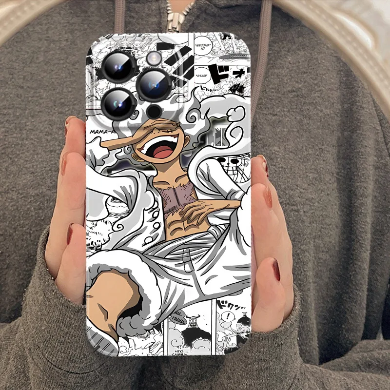 Anime One Piece Luffy Nika Gear 5th Phone Case For iPhone 15 14 13