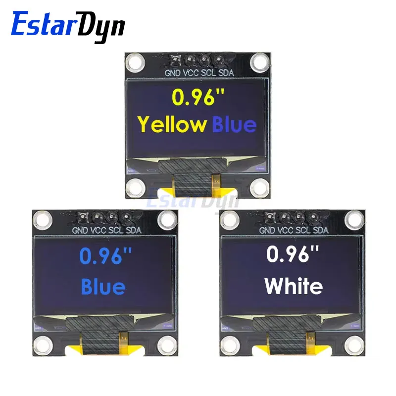 OLED Display Module 0.96 inch IIC SPI Serial 7/4Pin White/Blue/Yellow Blue/Yellow OLED Display Module SSD1306 12864 LCD Screen Board For Arduino