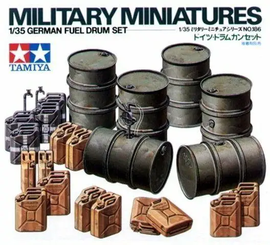 Tamiya 35186 1/35 Kit Modello Militare Wii German Oil Drum & Jerry Can Set